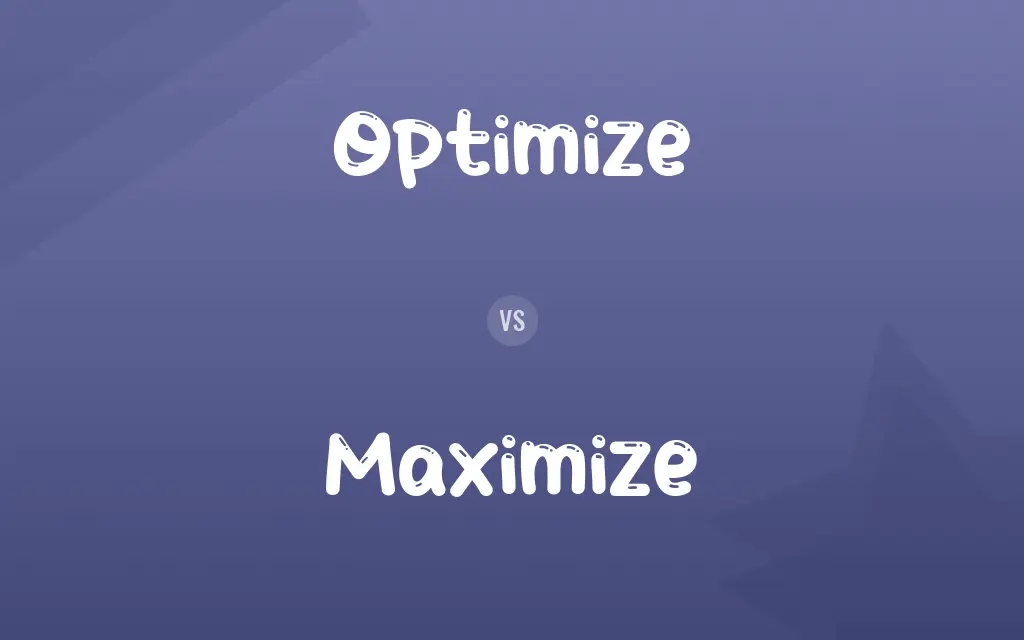 Optimize vs. Maximize