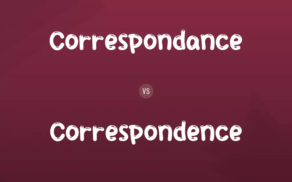 Correspondance vs. Correspondence