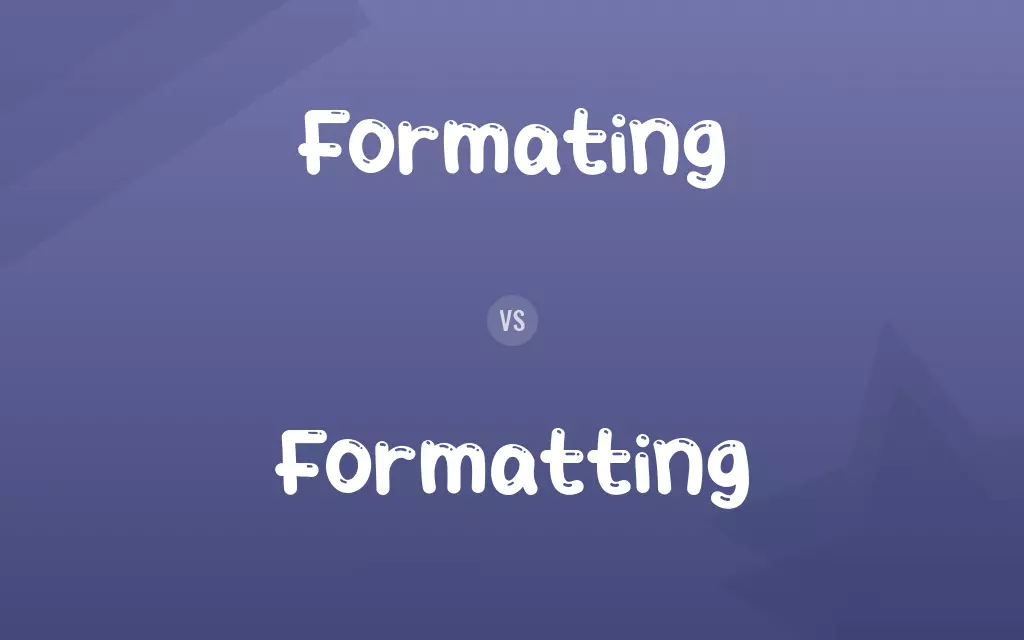 Formating vs. Formatting