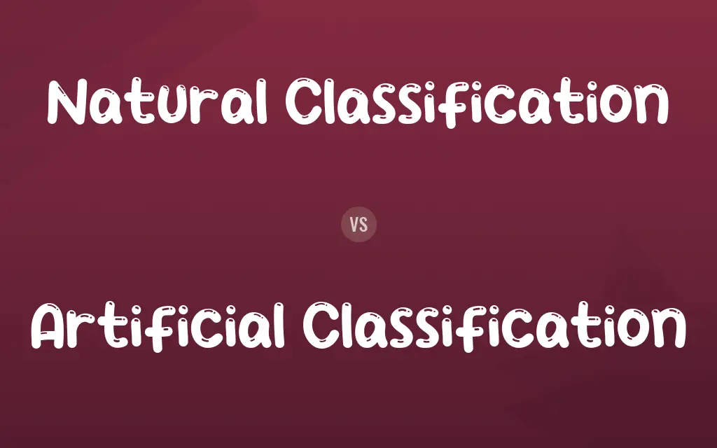 Natural Classification vs. Artificial Classification