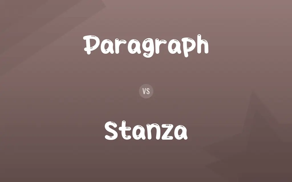 Paragraph vs. Stanza