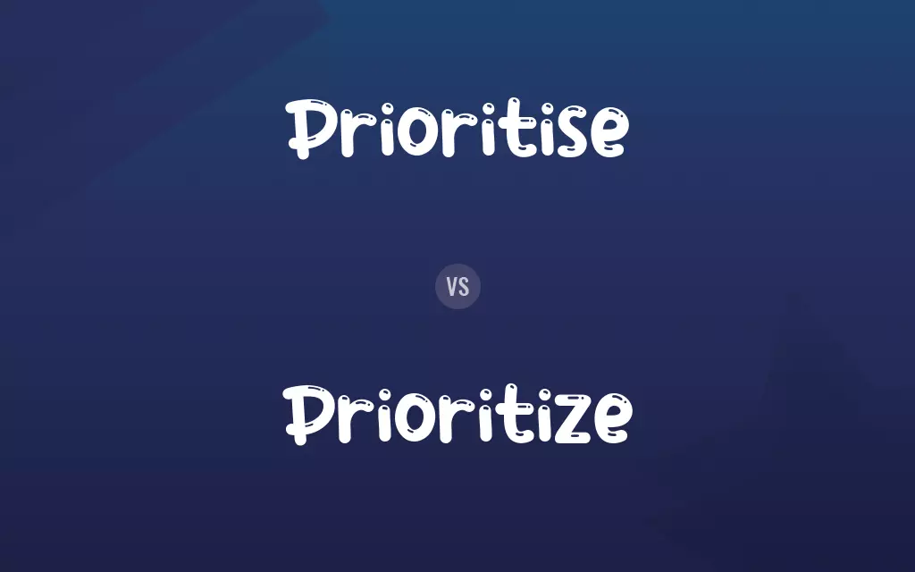 Prioritise vs. Prioritize