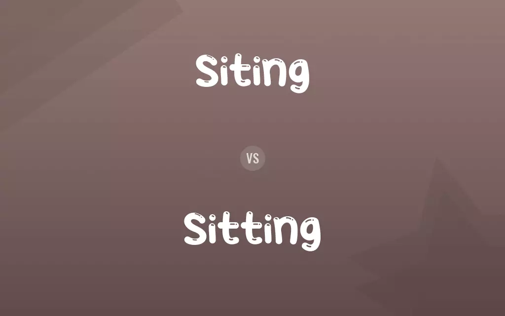 Siting vs. Sitting